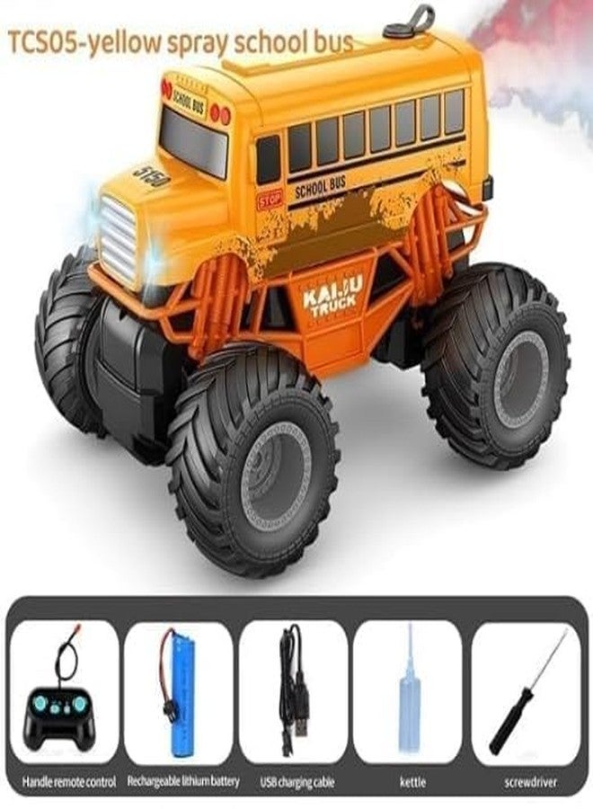 VIKINGS Rc Bigfoot Crawler 1:16 RC Remote Control Fire Truck School Bus Sounds and Lights Rechargeable 2.4GHz Toy Trucks Ideal for Playing Kids Car Scale All Terrain Off_Road Monster - Image 3